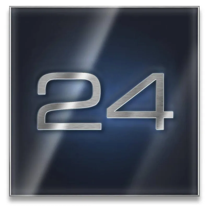 Metzler Metzler LED-beleuchtetes Hausnummernschild aus Edelstahl hochglanz