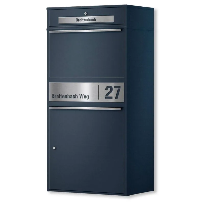 Metzler Metzler Paketbox XL mit Briefkasten | Paketkasten rostfrei | personalisiert mit Gravur | Anthrazit | Bispo Max 2