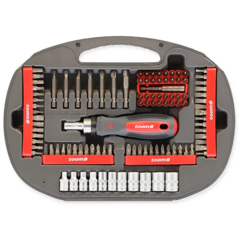 toom Juego de destornillador con puntas 1/4", 106 piezas