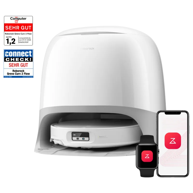 Roborock Qrevo Curv 2 Flow, aspirateur et laveur robot