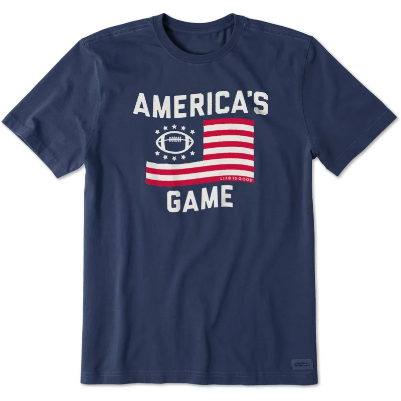 Life is Good Men's America's Game Football Short Sleeve Tee