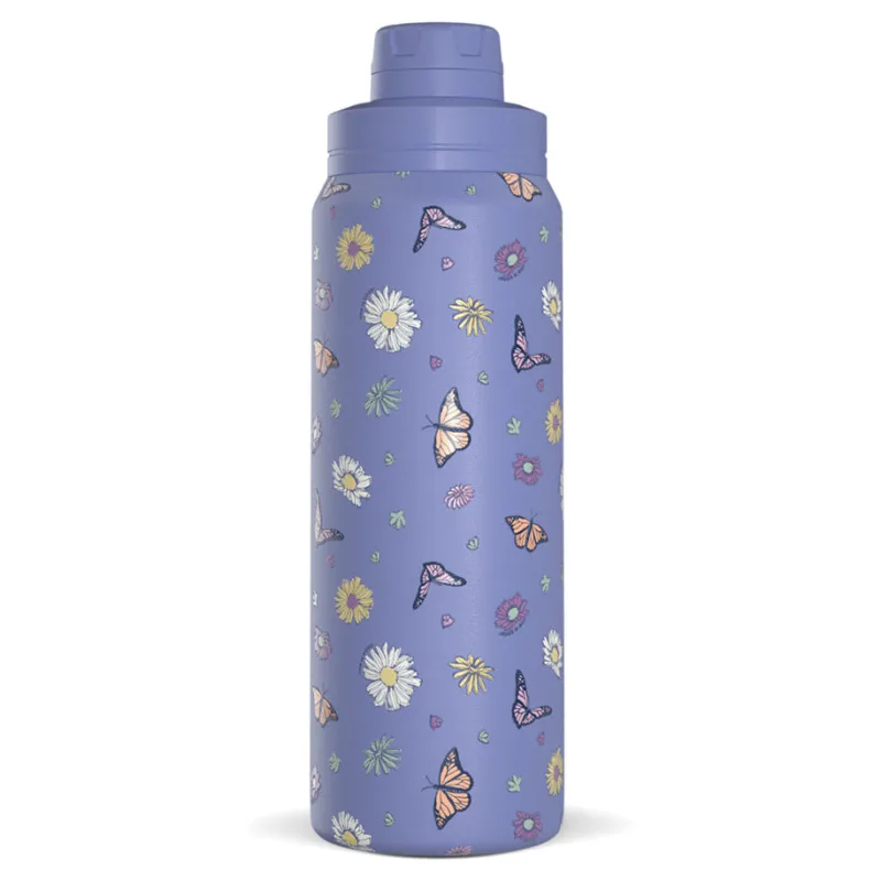 Hydrapeak Butterflies & Daisies 26 oz Stainless Steel Water Bottle
