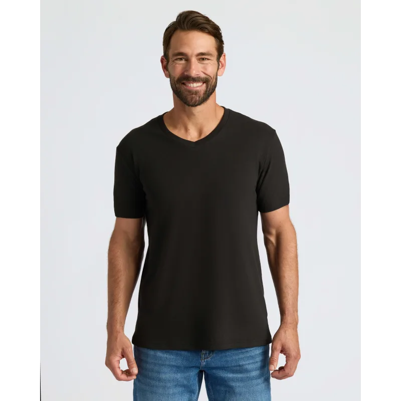 True Classic Black V Neck Tee