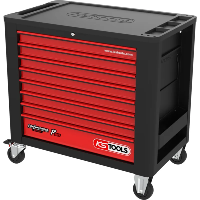 KS Tools KS TOOLS PERFORMANCEplus P20 SCHWARZ/ROT Werkstattwagen mit 8 Schubladen
