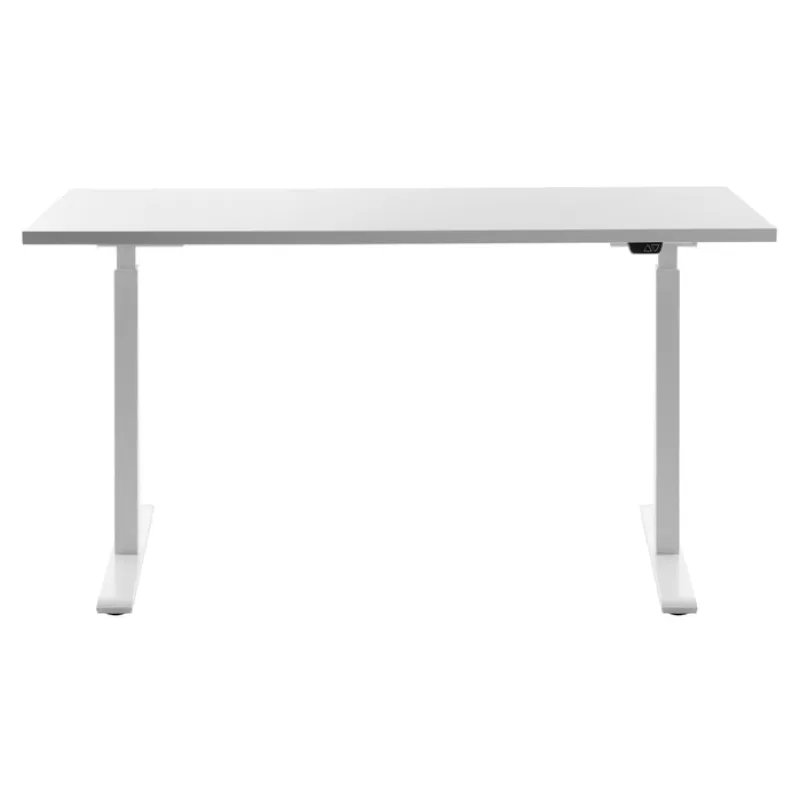 Topstar® Topstar® Elektrisch höhenverstellbarer Schreibtisch E-Table, T-Fuß, BxT 1.400 x 600 mm, weiß/weiß